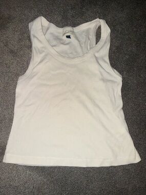 Universal Thread Cream Ribbed Tank — Classic Scoop Neck